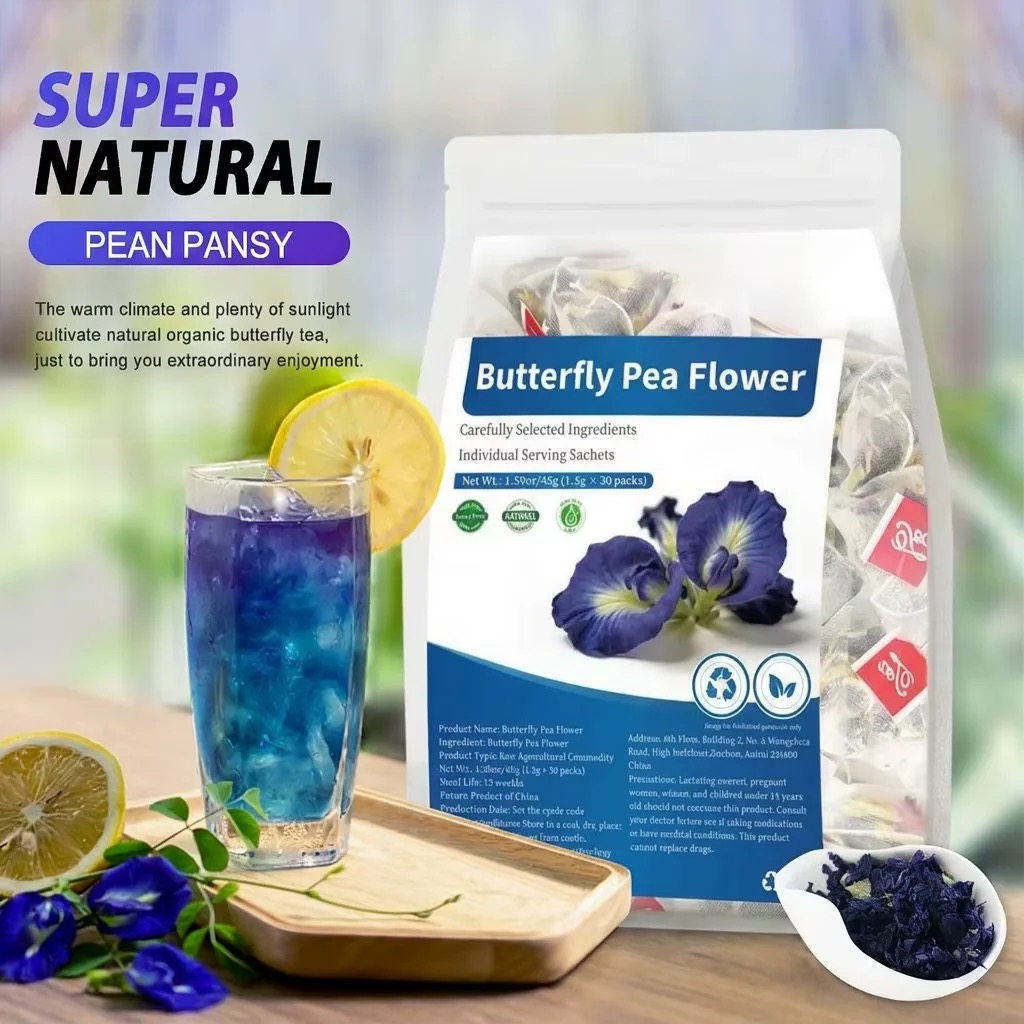 Dried Flower Bulk - Organic Butterfly Pea Flower Triangle Tea