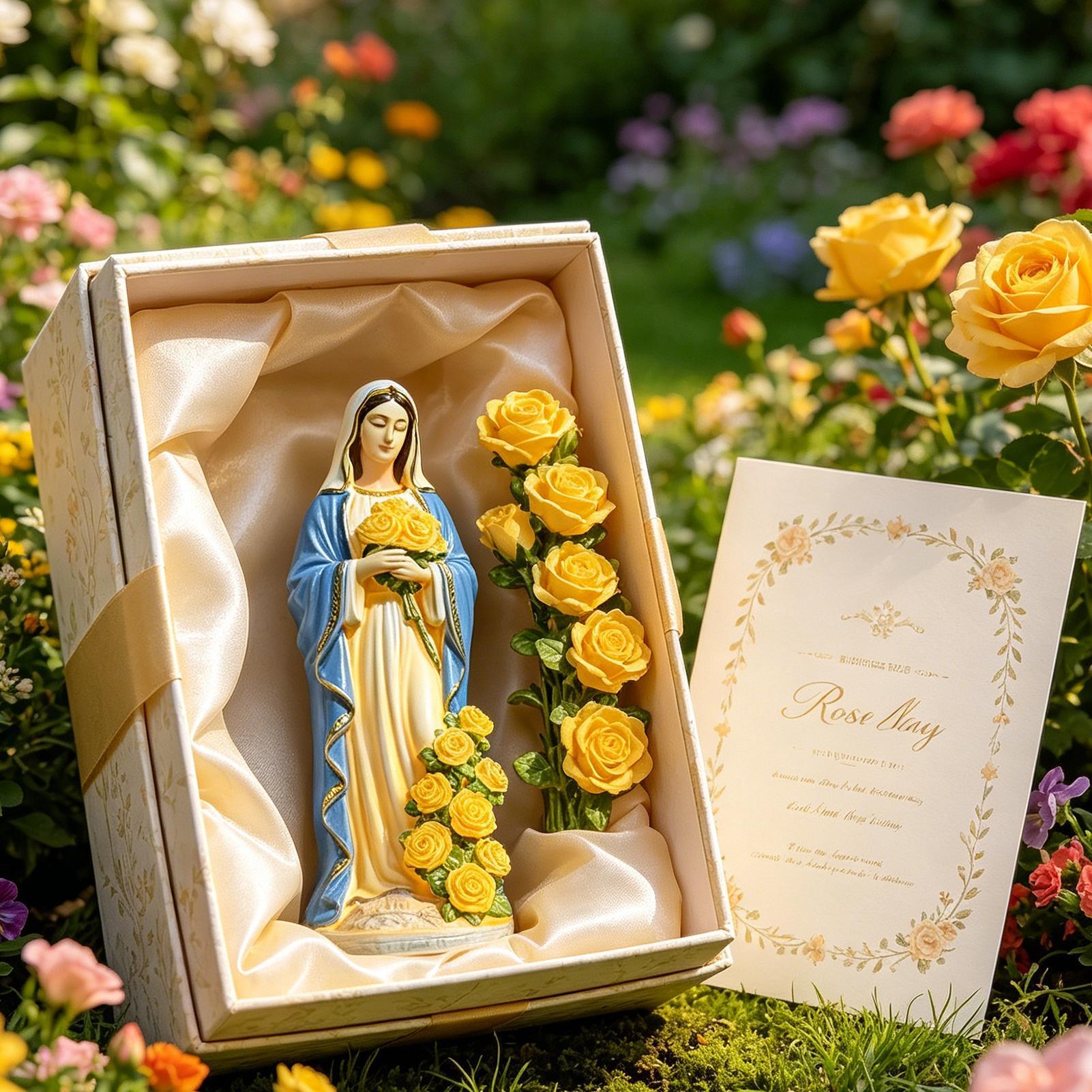 Virgin Mary Solar Statue Garde - огляд і ціна Resin Crafts